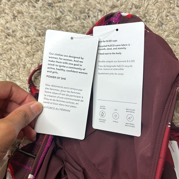 Athleta Square Neck Bra Cup Printed Tankini 34 D DD NWT - Picture 7 of 9